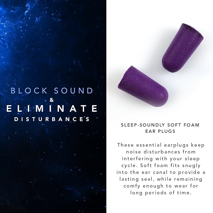 Sleep Mask - 100% Pure Mulberry Silk Eye Mask - with Foam Ear Plugs & Anti Snoring Nose Clip - for Men & Women - Great for Travel - Hypoallergenic Mask