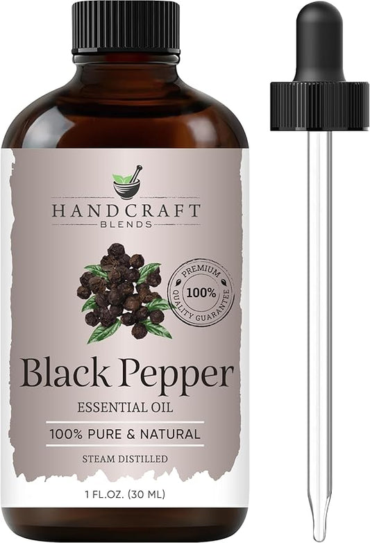 Handcraft Blends Black Pepper Essential Oil – 1 Fl Oz – 100% Pure and Natural – Premium Grade Essential Oil for Diffuser and Aromatherapy, Skin, Massage, Candle and Soap Making Fragrance