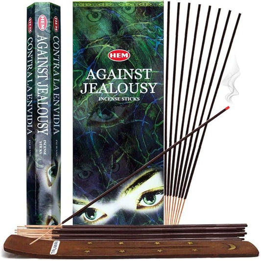 Against Jealousy Incense Sticks and Incense Stick Holder Bundle Insence Insense Hem Incense Sticks