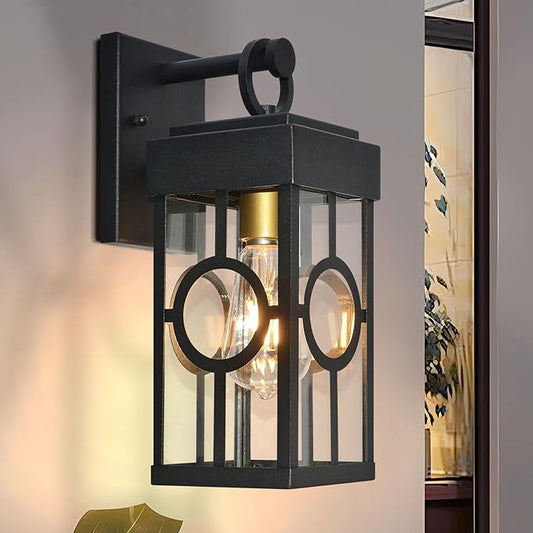 ALVIME Outdoor Wall Light Fixtures, 13 Inch Exterior Wall Lanterns, Waterproof Patio Sconce, Porch Outside Lights for House, Entryway, Front Door, Backyard, Garage, E26 Base&High Strength Clear Glass