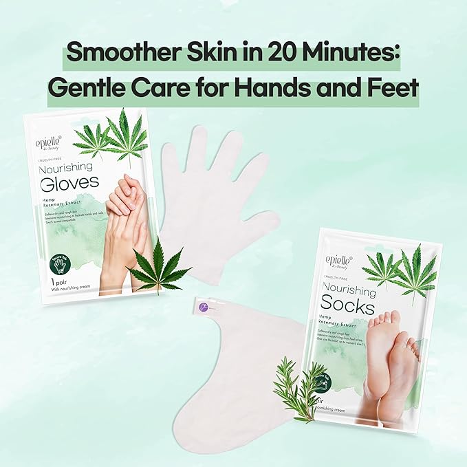Epielle Nourishing Hand Mask 6 Pairs, Deep Moisturizing Gloves for Dry, Cracked Hands, Self Care Gifts for Women, Spa Kit, Stocking Stuffers, Thanksgiving Essentials