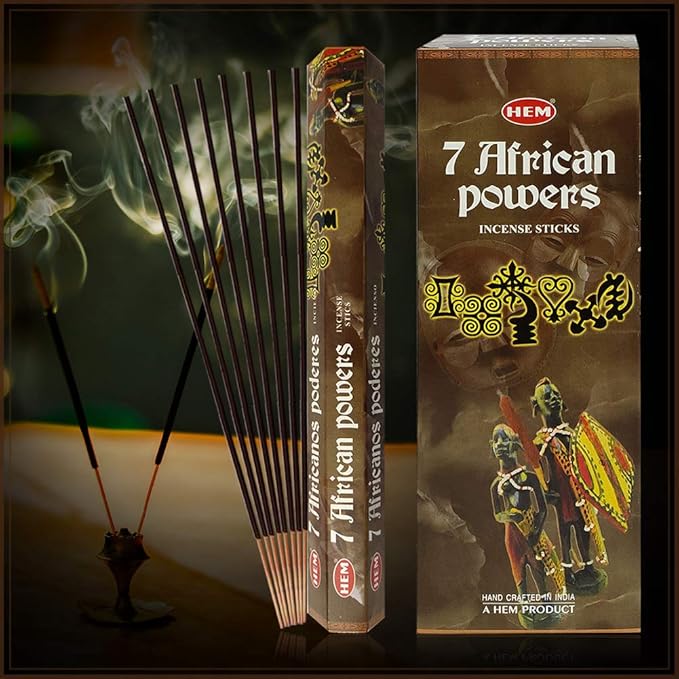 7 African Powers Incense Sticks and Incense Stick Holder Bundle Insence Insense Hem Incense Sticks