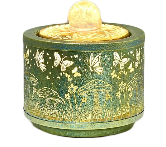 Indoor Tabletop Round Water Fountain - Home Kitchen Office Decoration Modern Design Style - Spinning Orb Abletop Fountains for Home Office Bedroom Relaxation Blue