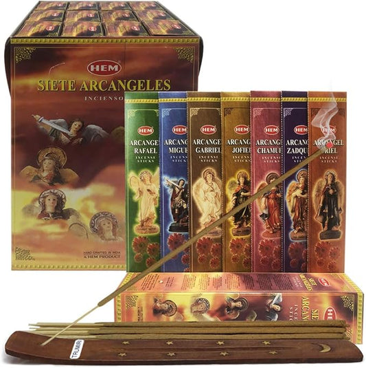 7 Archangels Incense Sticks and Incense Stick Holder Bundle Insence Insense Hem Incense Sticks