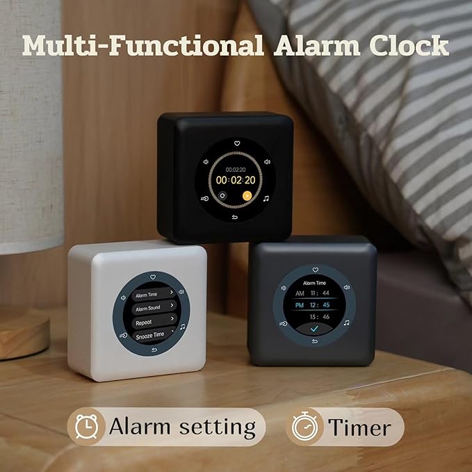 Kipcush Portable White Noise Sound Machine with Intelligent Color LCD Touch Screen, Guided Breathing, Alarm Clock. 24 Soothing Sounds, up to 24 Hours Battery Life & Sleep Music for Adults/Babies