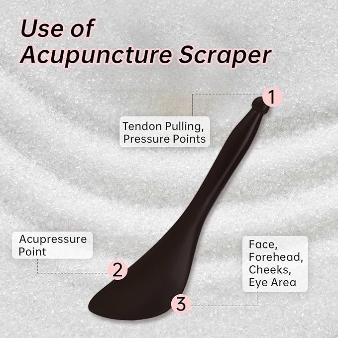 Bian Stone Gua Sha & Acupuncture Scraper, Gua-Sha Facial Body Tools Set for Reduce Puffiness, Acupuncture Scraper for Meridian Pain Relief, SinkCare Beauty Massager as Present for Women, Brown