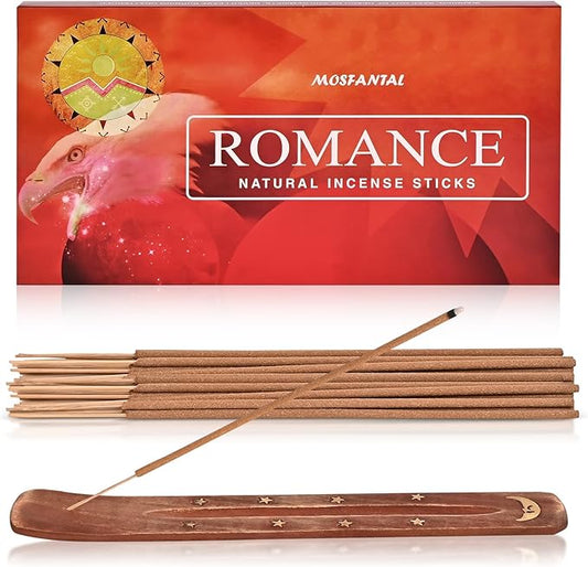 Romance Incense Sticks - Natural Incense for Relaxation, Meditation and Creating a Serene Atmosphere(100 Sticks & 1 Burner Holder)