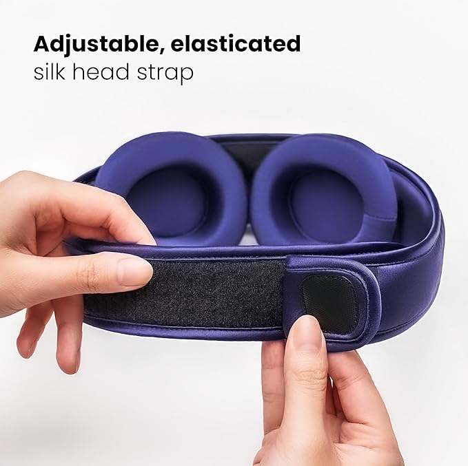 Manta Silk Sleep Mask – Premium 22 Momme Silk Eye Mask, Designed for Blackout Comfort, Breathable and Washable, Adjustable Fit (Purple)