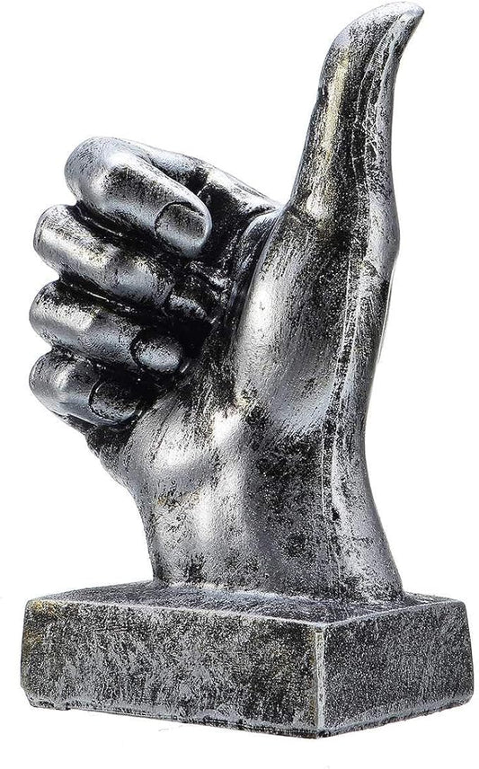 Nice purchase Hand Finger Gesture Desk Statues Fingers Sculpture Creative Home Living Room Cabinet Shelf Decoration (Thumbs-up in Silver)