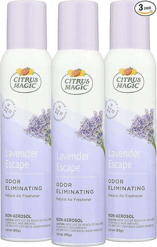 Citrus Magic Odor Eliminating Air Freshener Spray, Lavender Escape, 3-Ounce, Pack of 3