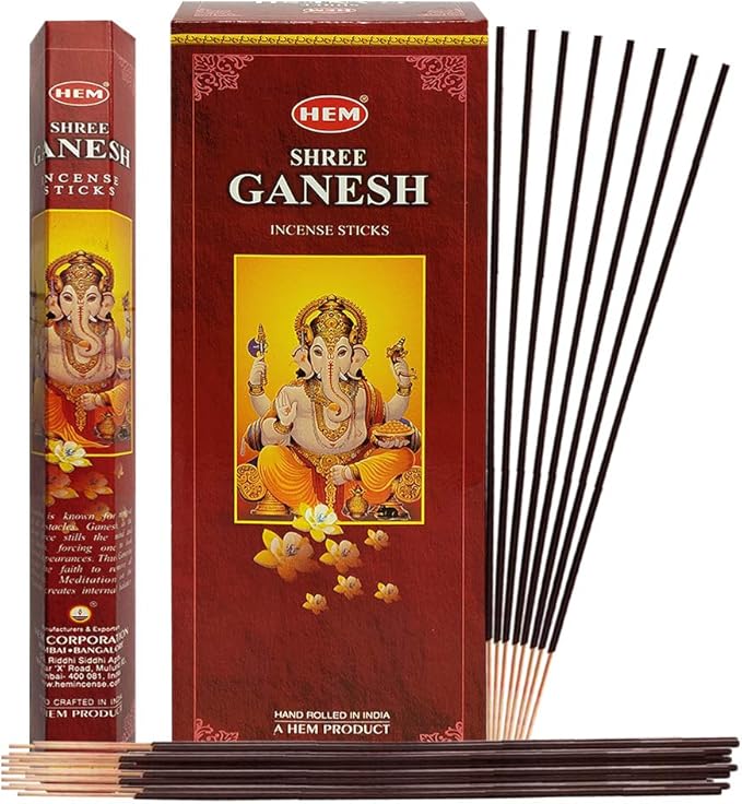 Shree Ganesh Incense Sticks and Incense Stick Holder Bundle Insence Insense Hem Incense Sticks