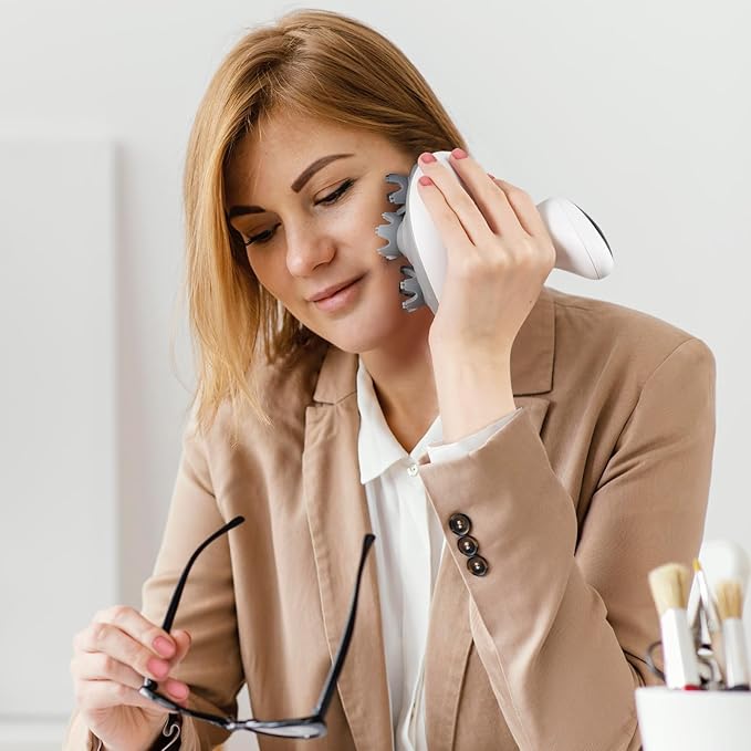 VEVOR Electric Cordless Hair Scalp Massager with Kneading 484 Massage Nodes, Handheld Portable Head Scratcher Massager for Deep Clean and Stress Relax, Gifts for Men Dad