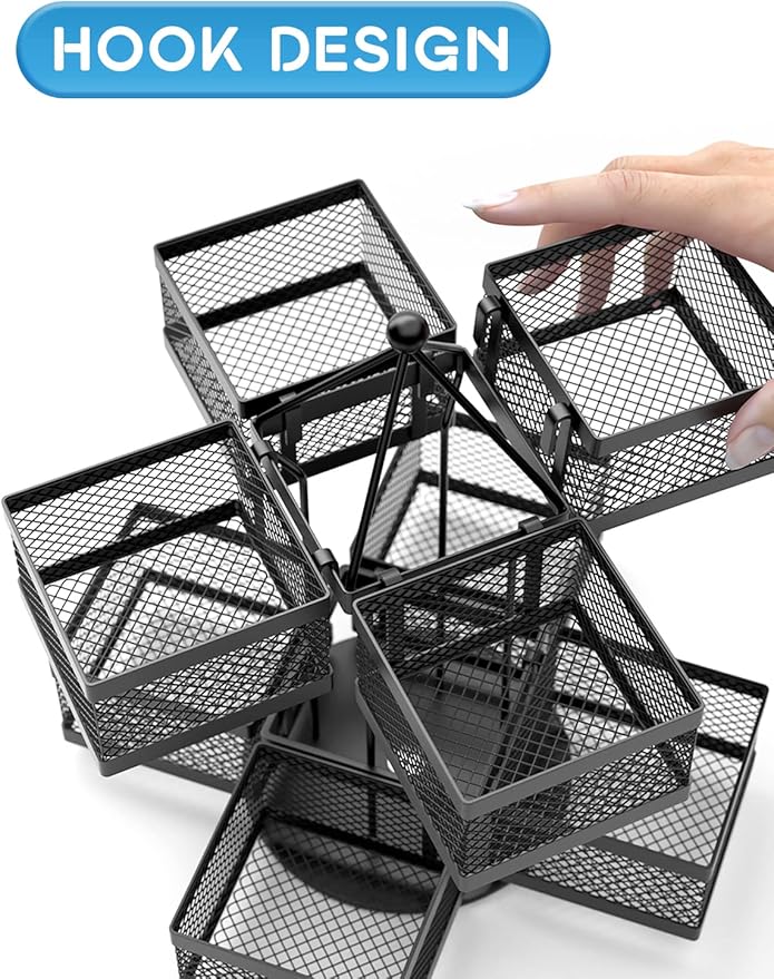 VOGWOLTH Tea Bag Organizer, Tea Bag Storage Holder Spinning Carousel 96 Teabags Container, Lazy Susan Coffee Creamer Sweetener Tea Caddy for Kitchen Counter Cabinet Pantry Shelf Organizer