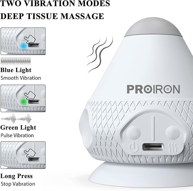 PROIRON Mountable Massage Ball with Suction Cup Pinpoint Deep Tissue Muscle Knot & Sore Relief, Vibration & Heating Trigger Point Massage Tool for Back Neck, Self-Massage Tool