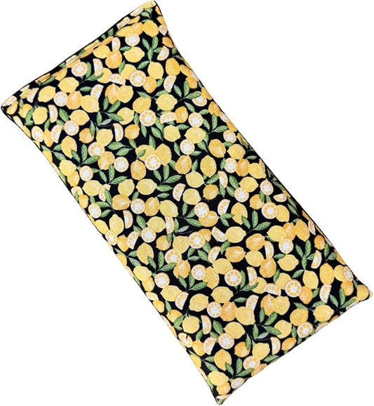 Large Microwave Heating Pad with Flax Seed, Scented or Unscented, Good for Back Pain or Cramps, Moist Heat Therapy or Ice Pack, Microwavable Bean Bag, 6" x 12" (Lemon, No Added Herbs)