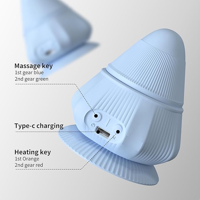 PROIRON Massage Ball with Suction Cup Pinpoint Deep Tissue Muscle Knot & Sore Relief, Vibration & Heating Trigger Point Massage Tool for Back Neck, Self-Massage Tool,4 Massage Heads