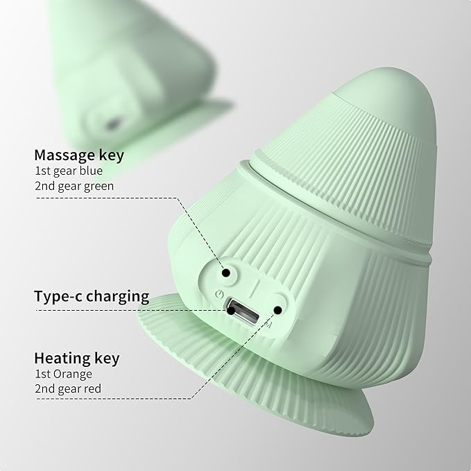 PROIRON Massage Ball with Suction Cup Pinpoint Deep Tissue Muscle Knot & Sore Relief, Vibration & Heating Trigger Point Massage Tool for Back Neck, Self-Massage Tool,4 Massage Heads