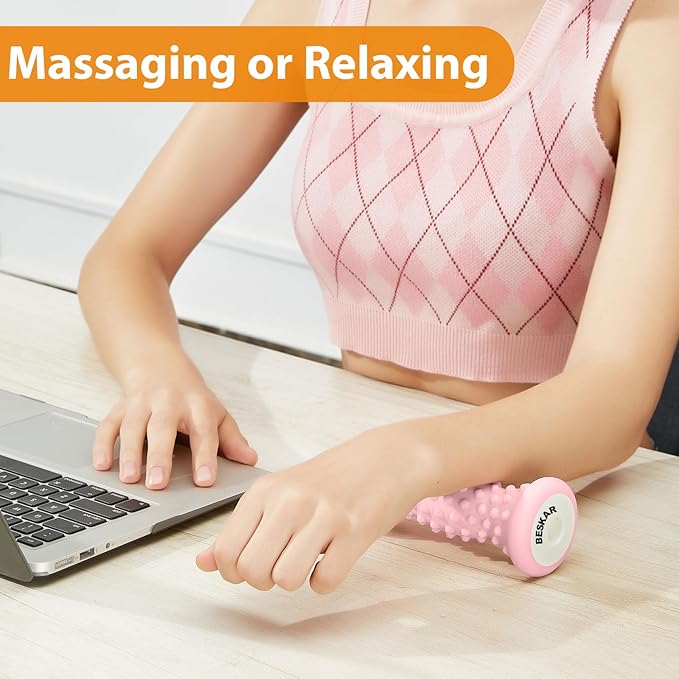 BESKAR Foot Massager Roller for Plantar Fasciitis Relief, Portable Feet Roller to Deep Tissue Muscle Massage, Foot Arch and Heel Pain, Reflexology Tool
