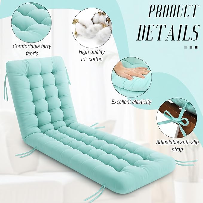 Long Floor Cushion Large Floor Cushion with Brushed Cotton 74.8 x 27.5 x 3.15 in Jumbo Lounger Pillow for Outdoor Indoor Bay Window Meditation Yoga Reading Sleeping(Cyan)