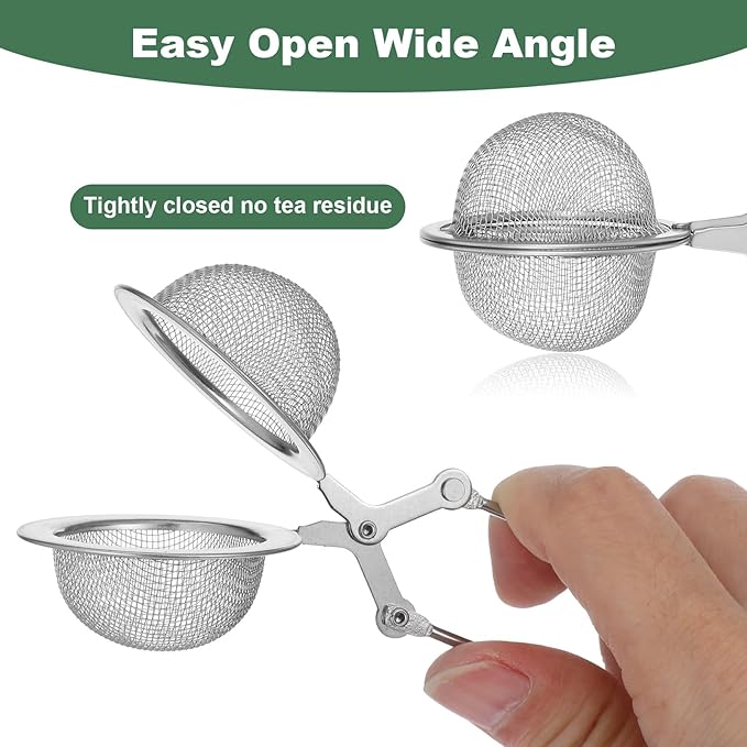 24 Pcs Snap Ball Tea Strainer Loose Leaf Tea Infuser Stainless Steel Teas Infuser Filter with Handle Mesh Snap Teas Ball Strainers for Loose Leaf, Spices, Seasonings(Silver)