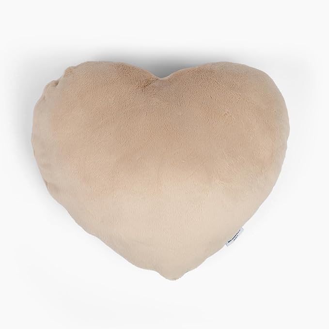 HUGIMALS Heart to Hug Pillow in Latte | 5 lb Cozy Weighted Pillow for Self Care Ultra Soft Sensory Heart Shaped Pillow for Comfort, Relaxation, Sleep - Thoughtful Gift for Adults and Teens