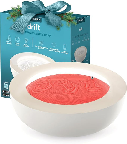 Homedics Drift Sandscape, Perpetual Motion Machine, Zen Garden, Meditation Accessories, Decorative Sandscape, Bluetooth, iOS, Android, by Homedics (16 Inch (Medium), Cream)