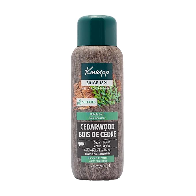 Kneipp Cedarwood Aromatherapy Bubble Bath - Good for a Luxurious Self-Care Experience - for Men Only - Vegan - Sulfate Free - 13.5 fl oz - Up to Eight Baths
