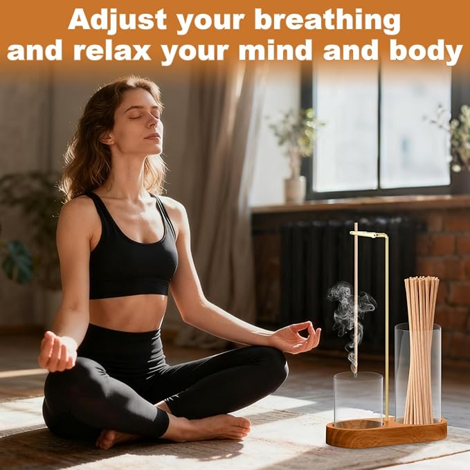 Incense Holder, 3-in-1 Incense Holder for Incense Sticks and Cones, with Extra-Large Ash Collector, Ash-Proof Incense Burner with Brush, Suitable for Meditation, Yoga, Spa and Home Decoration