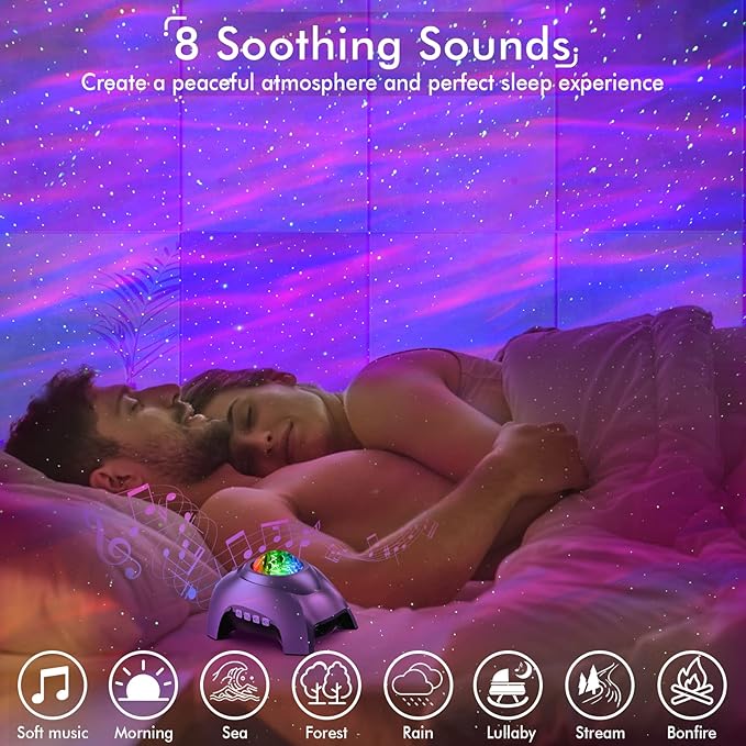 Rossetta Galaxy Projector, Star Projector LED Lights for Bedroom, White Noise Aurora Projector, Night Light for Kids Room, Adults Home Theater, Ceiling, Room Decor, Gift for Christmas, Birthday