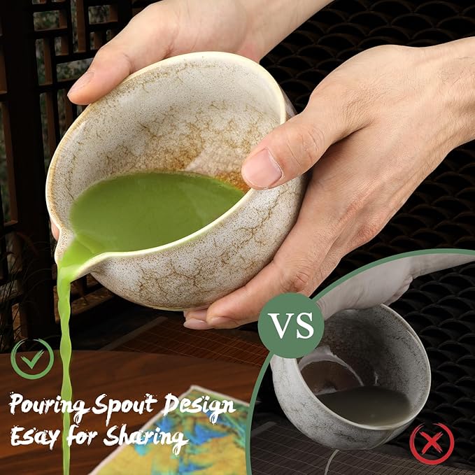 Matcha Whisk Set, 7Pcs Matcha Set Kit include Matcha Bowl, Matcha Whisk and Holder, Bamboo Scoop, Scoop Rest, Sifter and Tea Towel, Matcha Whisk and Bowl Set for Matcha Lovers and Beginers