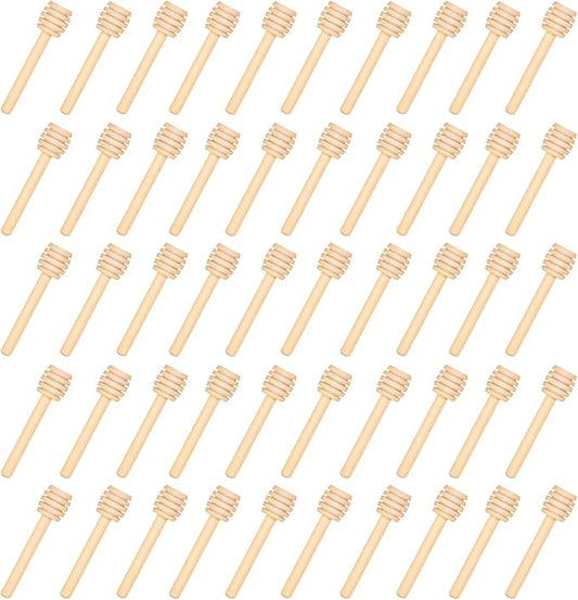 150 Pack 3 Inch Mini Wood Honey Dipper Sticks, Individually Wrapped, Server for Honey Jar Dispense Drizzle Honey