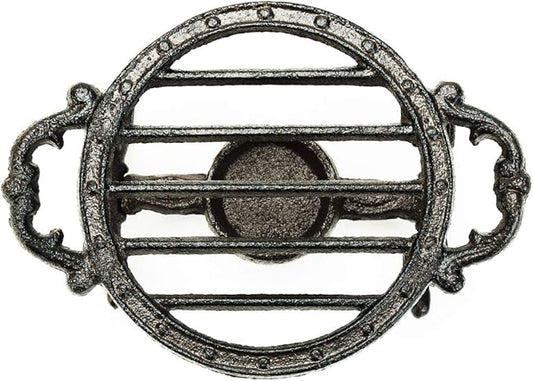 Sungmor Heavy Duty Cast Iron Teapot Dish Warmer Stable Holder for Tealight Stand | Tealight Warmer Decorative Stove for Villa Yard Balcony-Round