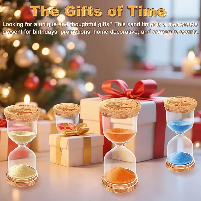 CNCJ Wooden Hourglass Sand Timer, 10 Minute Blue Sand Watch Reloj De Arena for Desk Decor Kitchen Classroom Office Study Home Decoration