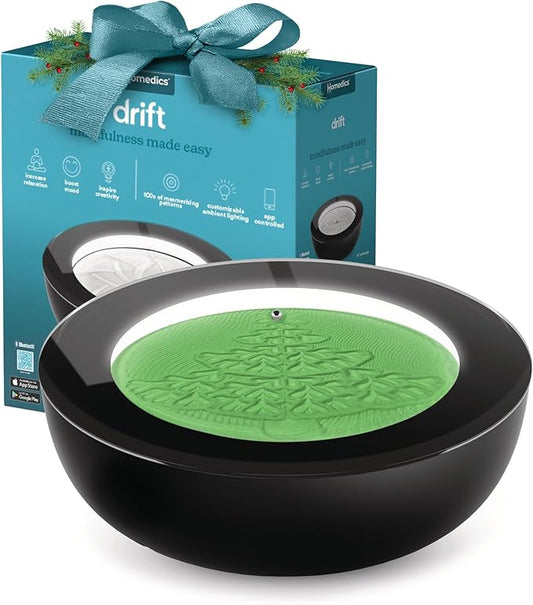 Homedics Drift Sandscape, Perpetual Motion Machine, Zen Garden, Meditation Accessories, Decorative Sandscape, Bluetooth, iOS, Android, by Homedics (16 Inch (Medium), Black)