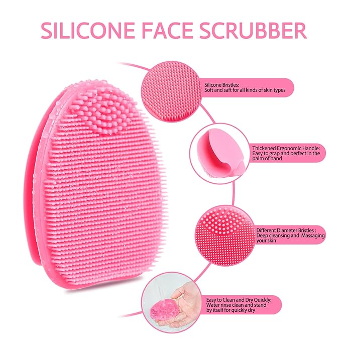 Silicone Face Scrubber,2 Pack Face Scrubber for Women Men, Facial Cleansing Brush Face Exfoliator Scrubber Brushes for Facial Cleansing Exfoliating Blackhead Remover Acne Pore Face Massaging