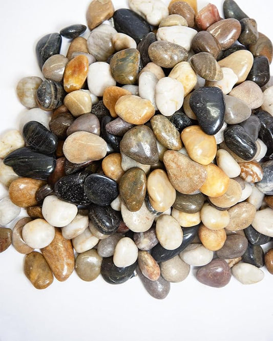 10 lbs River Rocks Pebbles 1-2 Inch Polished Decorative Stones Natural Pebbles for Plants,Aquarium Gravel,Vase Fillers,Zen Garden & Succulent Bowl - Smooth Indoor/Outdoor Landscaping Stones