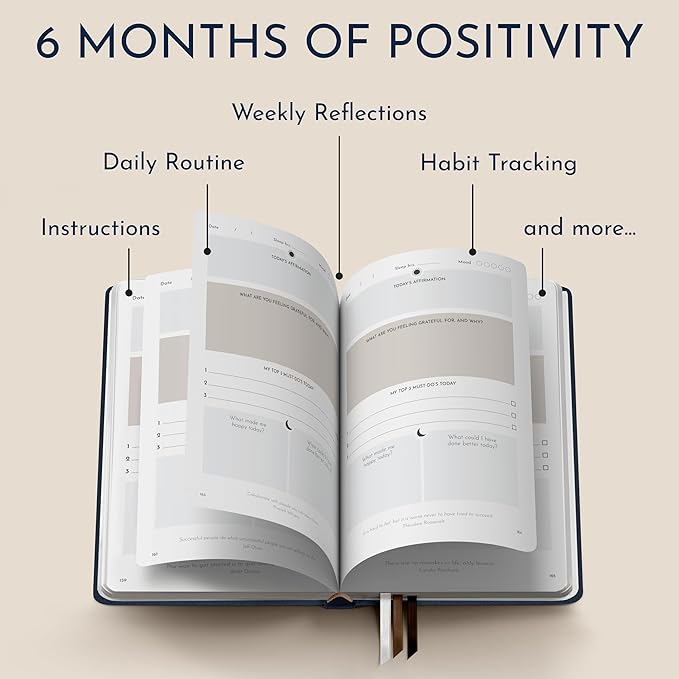 RYVE Gratitude Journal for Men – 6-Month Guided Mindfulness Journal with Prompts, Daily Writing & Reflection, Mindfulness Gifts for Men
