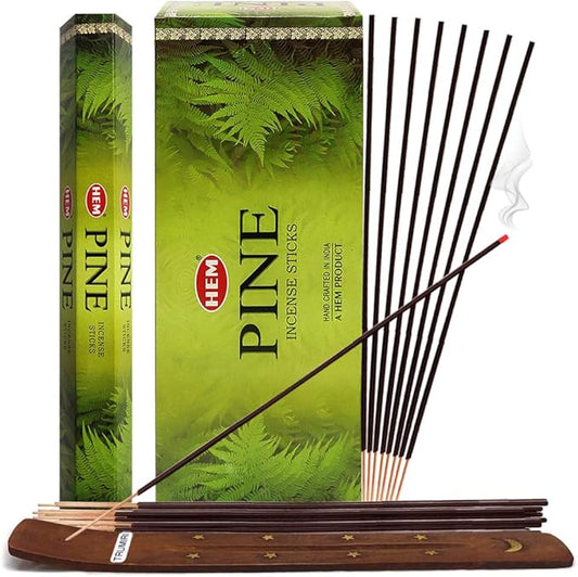 Pine Incense Sticks and Incense Stick Holder Bundle Insence Insense Hem Incense Sticks