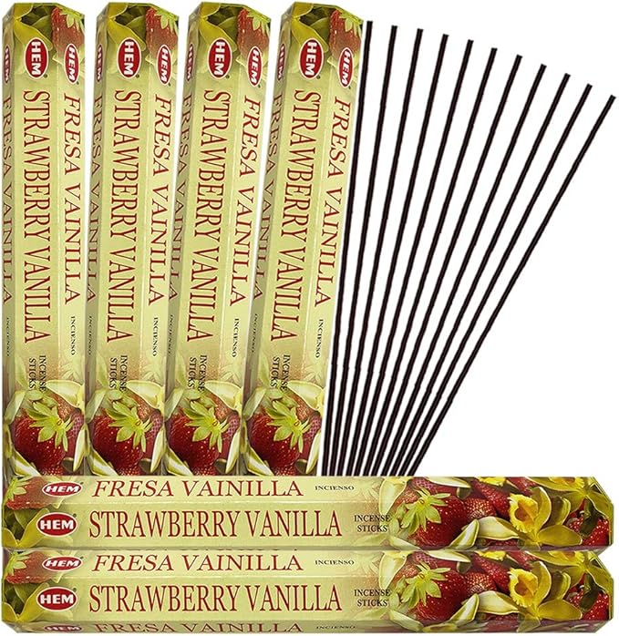 Strawberry Vanilla Incense Sticks and Incense Stick Holder Bundle Insence Insense Hem Incense Sticks