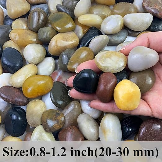 2 lbs Small Pebbles for Indoor Plants, 0.8-1.2 Inch Decorative River Rocks for Plants, Landscaping, Succulents Potted, Vase, Fish Tank, Stones for Planter and Outdoor Garden Rocks