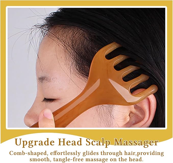 GSHOW Scalp Massager Handheld Comb Resin Relax Massage Tool - Manual Relaxation Tool for Soothing Head Massage - Set of 2