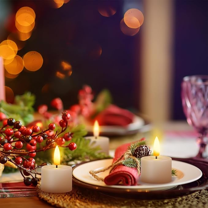 Rechargeable Tea Lights flameless Candles with Timer and Remote,led Votive Candles Battery Operated-Flickering Realistic,for Room,Retirement Party,Wedding Decor,Christmas (12 Pack)