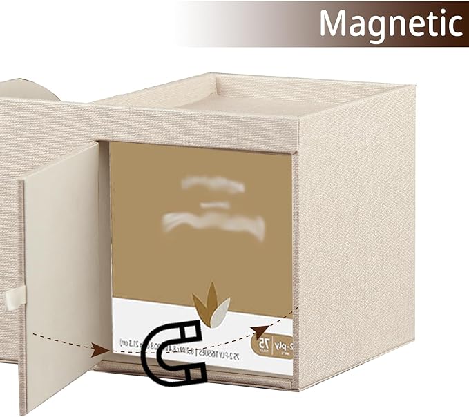 Leather Square Tissue Box Cover with Storage Tray,Cube Tissue Box Holder,Modern Facial Paper Organizer with Remote Control Holder for Bathroom,Vanity Countertop,End Table NightStand Home Office.Beige