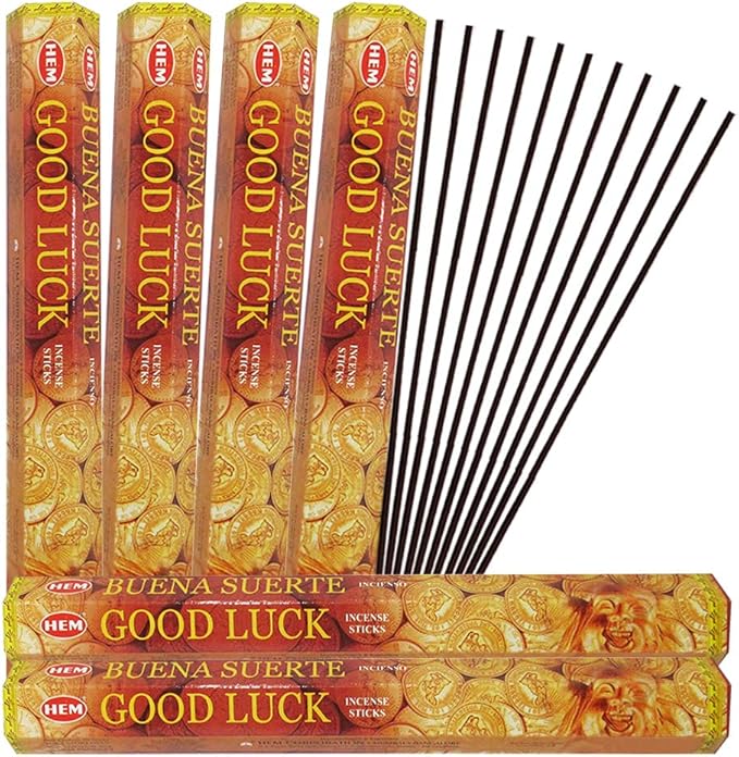 Good Luck Incense Sticks and Incense Stick Holder Bundle Insence Insense Hem Incense Sticks