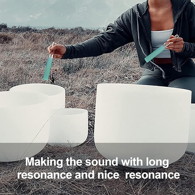 Singing Bowl Mallet Clear Acrylic Base Rubber Striker Mallet for Playing Quartz Crystal Singing Bowl with Bundle Pocket (Green)