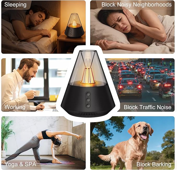 2025 KIPCUSH White Noise Sound Machine Night Light 30 Soothing Sounds 3-Level Brightness 31 Level Volume Memory Function Plug-in use Type-C Sleep Sound Machine for Baby/Adults（Black）
