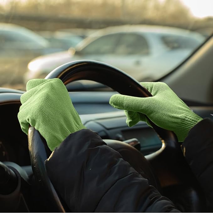 MIG4U Moisturizing Beauty Gloves Touchscreen Overnight Sleeping Glove for Women Dry Hands, Nighttime Lotion, Eczema, SPA, Cosmetic Treatment, Apple Green 3 Pairs Size S/M