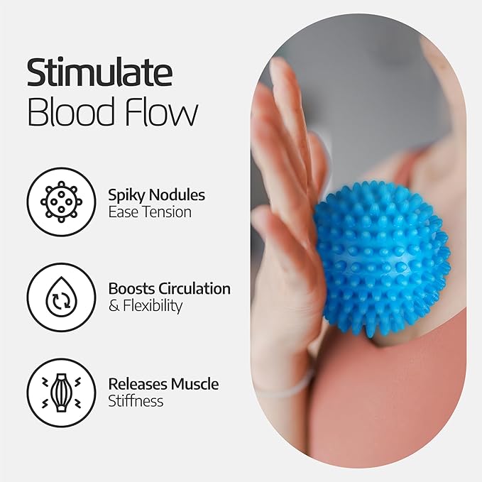 Logest Foot Massage Rollers and Balls for Trigger Point Therapy, Injury Rehabilitation & Deep Tissue Massage - 5-Piece Set – Massage Roller, Lacrosse Ball, Peanut Roller, Two Spike Balls