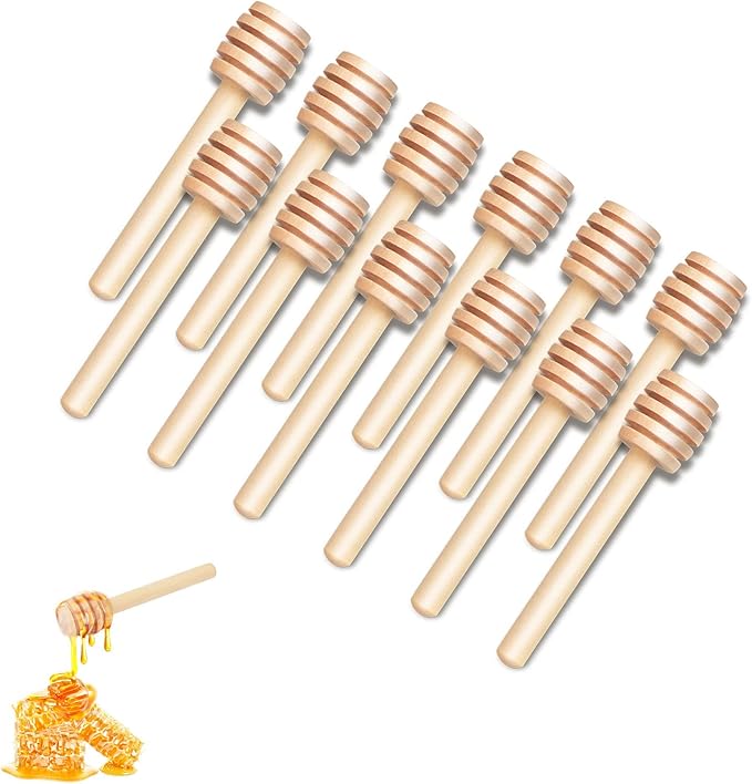 Wooden Honey Mixing Stirrer 20Pcs Mini Honey Dipper Sticks Honey Spoon(3inch)