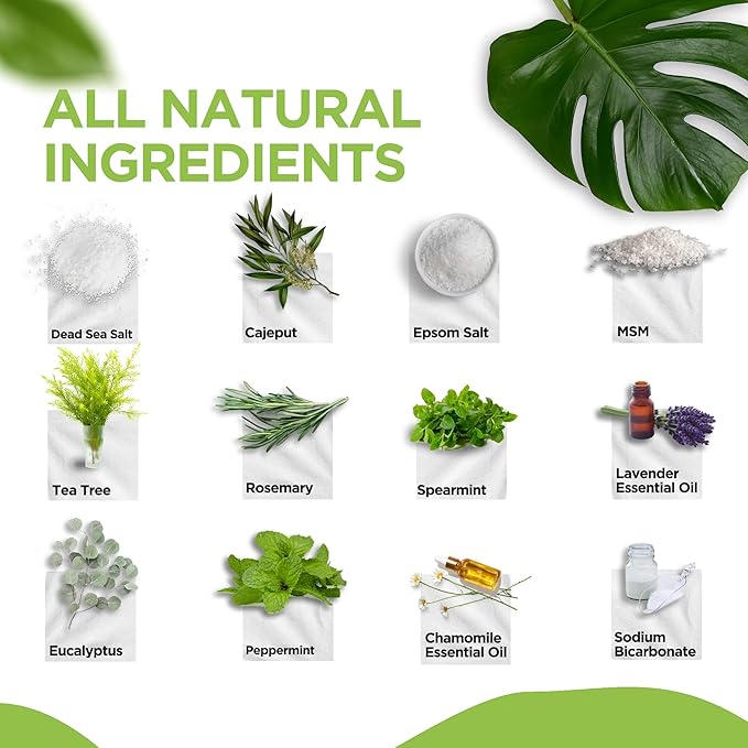 Tea Tree Oil Foot Soak with Epsom Salt - Made in USA - 16 Ounces